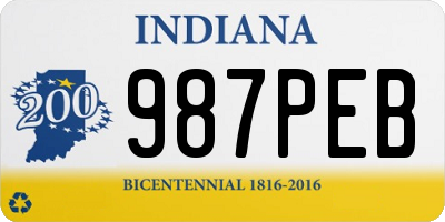 IN license plate 987PEB