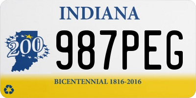IN license plate 987PEG