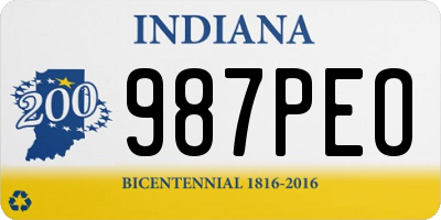 IN license plate 987PEO