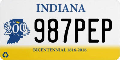IN license plate 987PEP