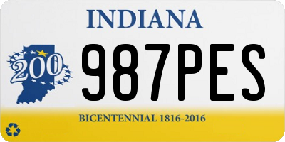 IN license plate 987PES