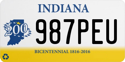 IN license plate 987PEU