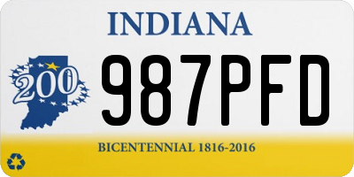 IN license plate 987PFD