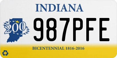 IN license plate 987PFE