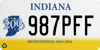 IN license plate 987PFF