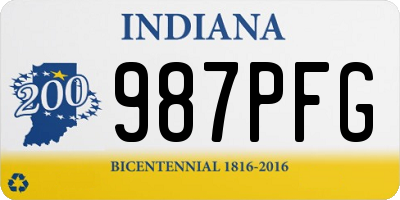 IN license plate 987PFG