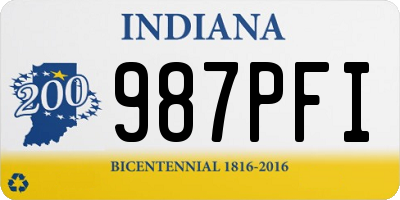 IN license plate 987PFI