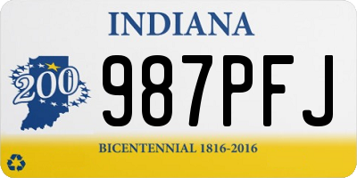 IN license plate 987PFJ