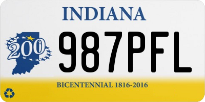IN license plate 987PFL