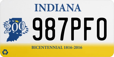 IN license plate 987PFO