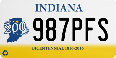 IN license plate 987PFS