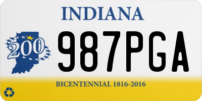 IN license plate 987PGA