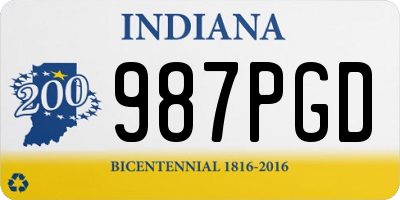 IN license plate 987PGD