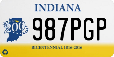 IN license plate 987PGP