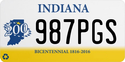 IN license plate 987PGS