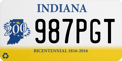 IN license plate 987PGT