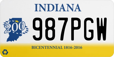 IN license plate 987PGW