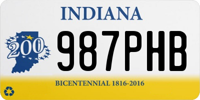 IN license plate 987PHB