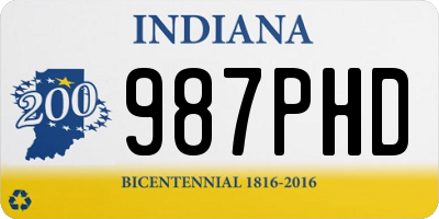 IN license plate 987PHD