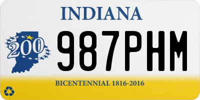 IN license plate 987PHM