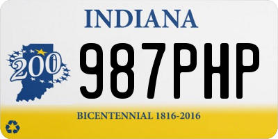 IN license plate 987PHP