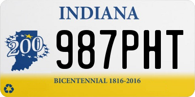 IN license plate 987PHT