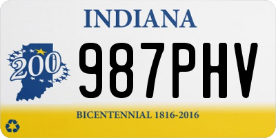 IN license plate 987PHV