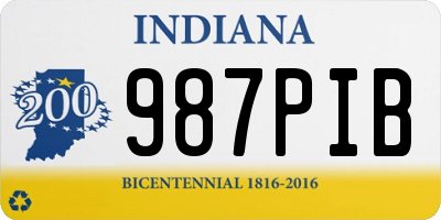 IN license plate 987PIB
