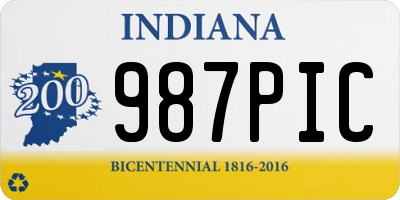 IN license plate 987PIC