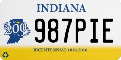 IN license plate 987PIE