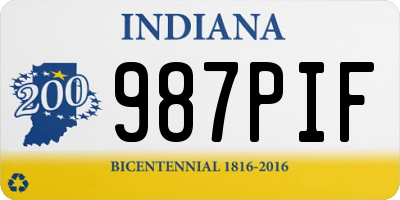 IN license plate 987PIF