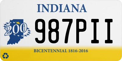 IN license plate 987PII