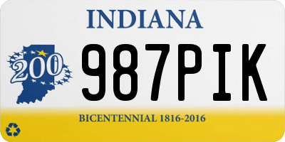 IN license plate 987PIK