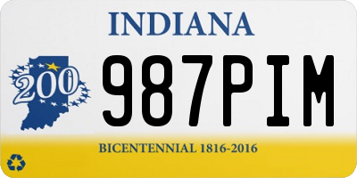 IN license plate 987PIM