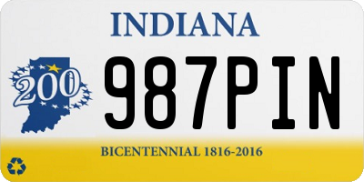 IN license plate 987PIN