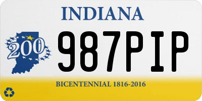 IN license plate 987PIP