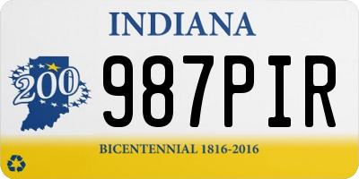 IN license plate 987PIR