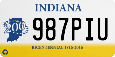 IN license plate 987PIU