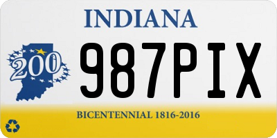 IN license plate 987PIX