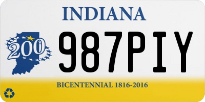 IN license plate 987PIY