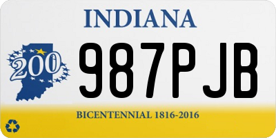IN license plate 987PJB