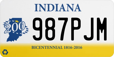 IN license plate 987PJM