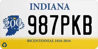 IN license plate 987PKB