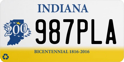 IN license plate 987PLA