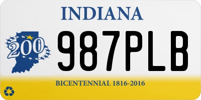 IN license plate 987PLB