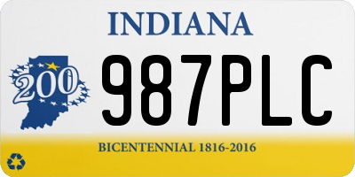 IN license plate 987PLC