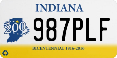 IN license plate 987PLF