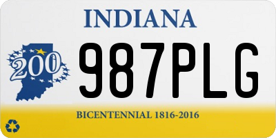IN license plate 987PLG