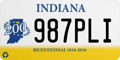 IN license plate 987PLI