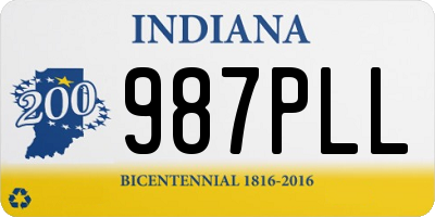 IN license plate 987PLL